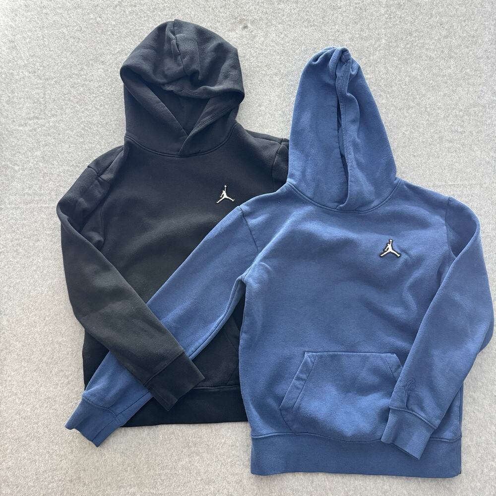 Air Jordan Lot of 2 Hoodies Sweatshirts Youth L (12-13 YRS) Black & Blue